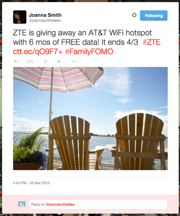 ZTE social campaign: example