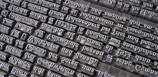 Image of font lead used in book printing for blog post on Twitter Character Limit becoming 1000